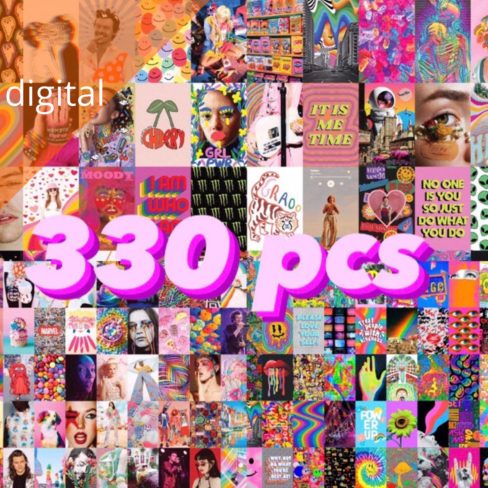 330 pcs indie aesthetic room decor indie aesthetic digital etsy