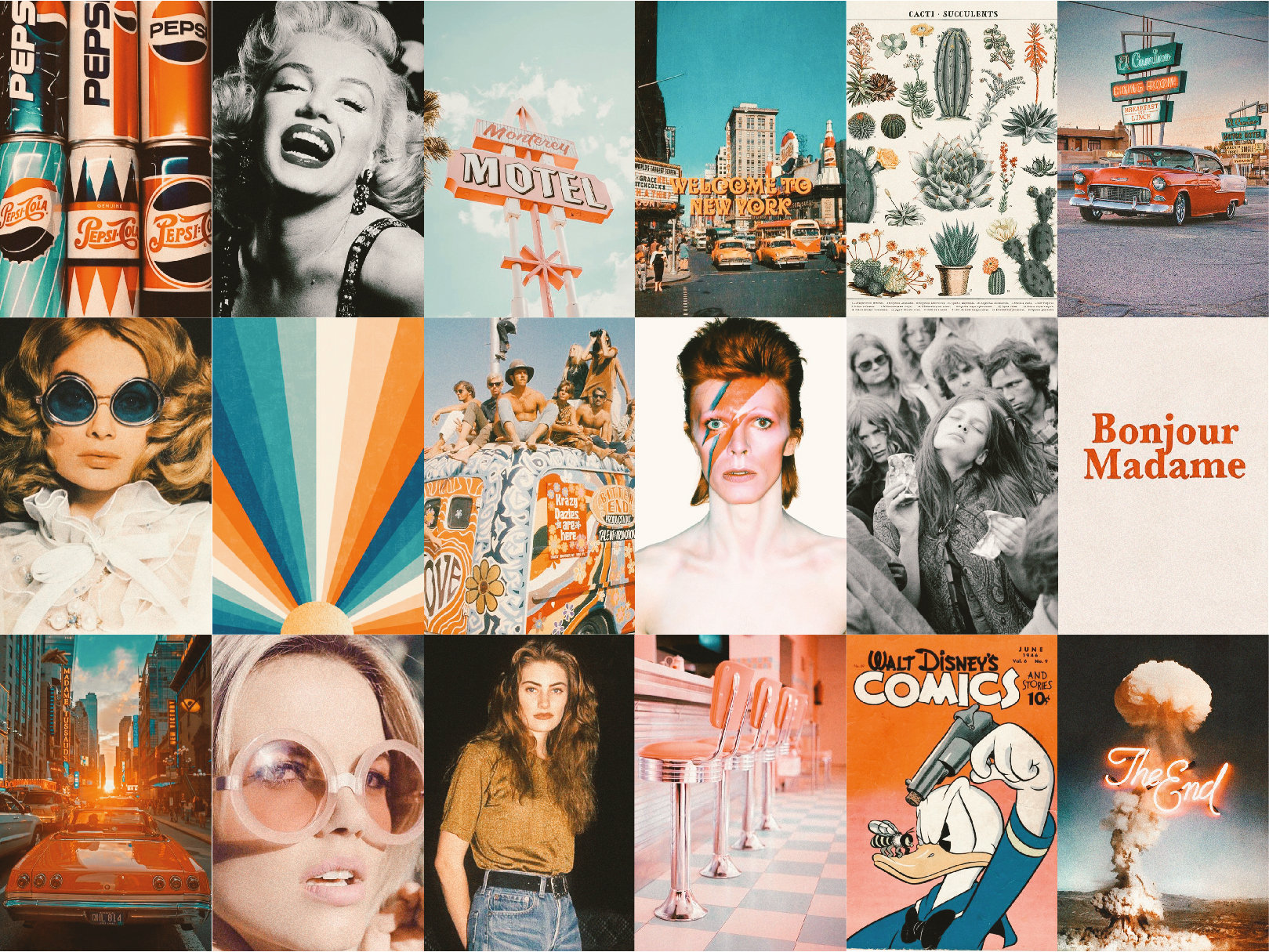 110 pcs Retro Wall Collage Retro Collage Kit Aesthetic Etsy