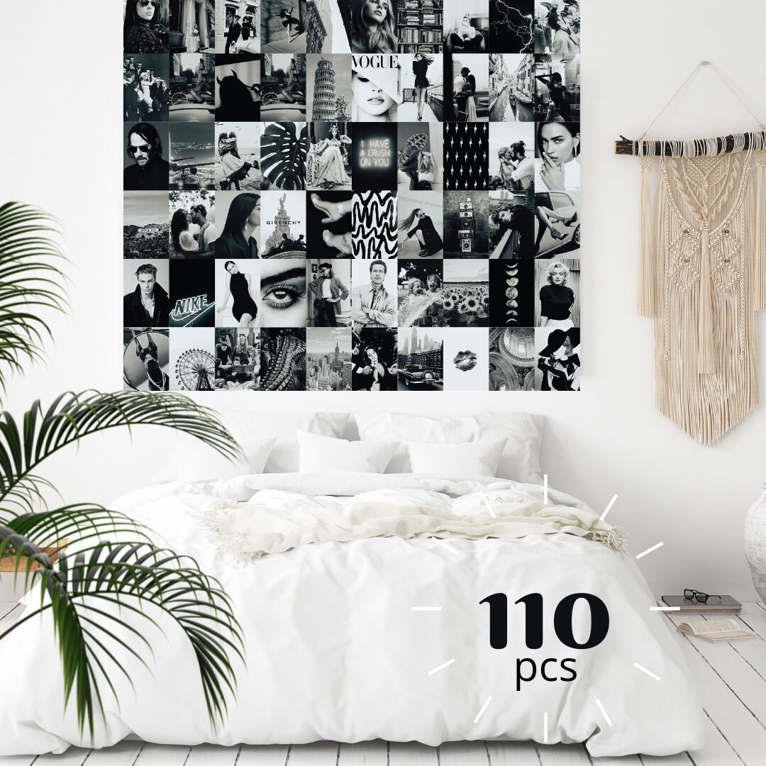 110 pcs Black and White Wall Collage Kit Collage Kit Wall Etsy