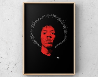 Jimi Hendrix - Portrait Art Print