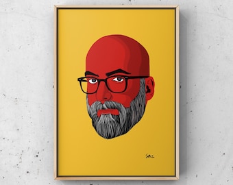 Valter Hugo Mãe - Potrait Art Print