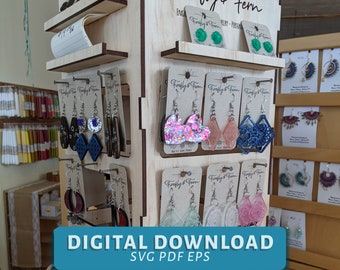 Laser Cut Earring Display Stand: Retail or Lazy Susan Style (Digital Download)