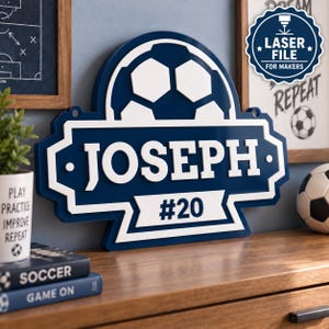 Varsity Sports namnskylt SVG-generator | Laserskuren namn- och nummerapp | Digital nedladdning