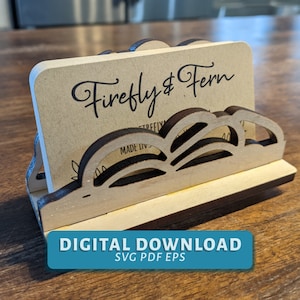 Visitekaartje Houder - Anjer DIGITAAL DOWNLOAD pdf eps svg glowforge laser silhouet
