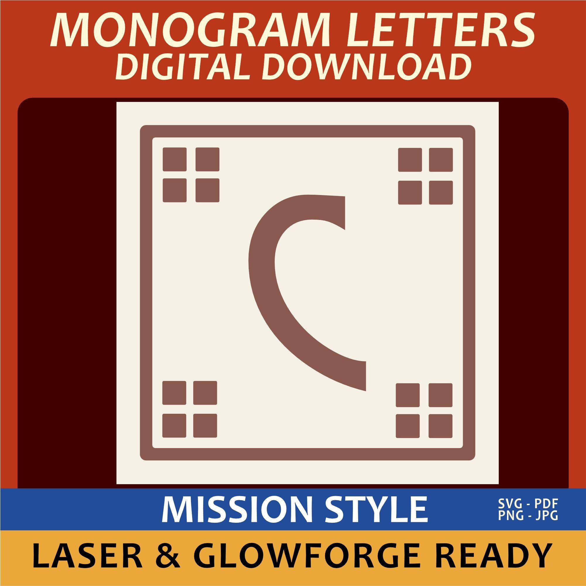 Mission Style Monogram Letters: Laser Cut Files (digital Download) - Etsy