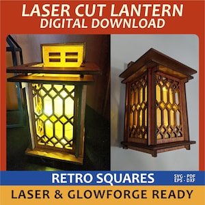 Craftsman Diamond Lantern – Laser Cut Light File SVG DXF PDF – Digital Download for Glowforge
