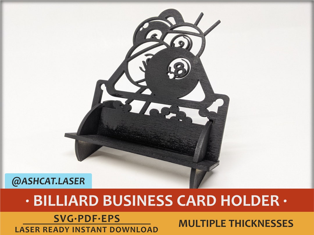 Billiards Pool Table Business Card Holder Laser Business Card Holder for SVG, PDF and
