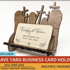 Graveyard Business Card Holder - Laser Business Card Holder for Glowforge SVG, PDF and EPS