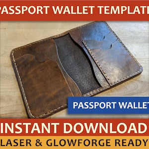 パスポートウォレットレーザーテンプレートデジタルダウンロードpdf eps svg glowforge laser