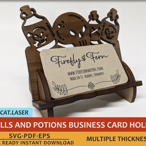 Skulls and Potions Visitenkartenhalter - Laser Visitenkartenhalter für Glowforge SVG, PDF und EPS