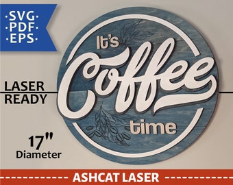 Layered Coffee Bar Sign: Laser Cut File (Digital Download)