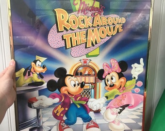 1980 rock around the mouse poster framed