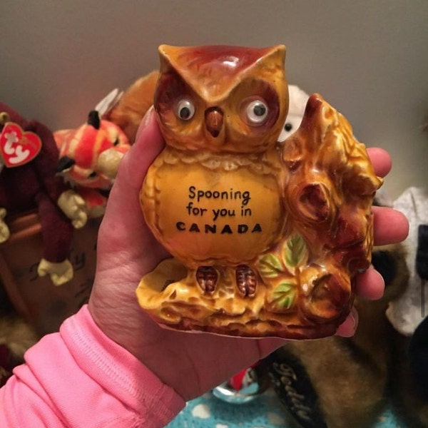 1970 Owl Spoon and ring holder