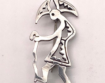 Large Kachina pin, the traveler sterling