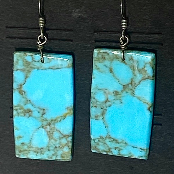 Turquoise Earrings w/sterling wires, Navajo