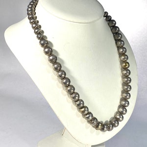 Navajo c.1950-60 Sterling Bench Beads, 24”