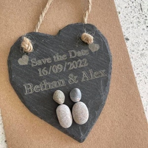Save the Date leisteen hart kaarten