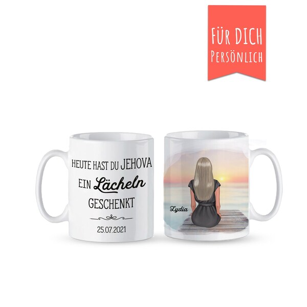 tasse personnalisée "aujourd'hui tu as donné un sourire à Jéhovah", cadeau pour le baptême, cadeau jw,