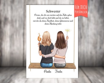 Personalized "Best Sister" poster, best friend, best friend gift, BFF, best friend, personalized gift, definition sister