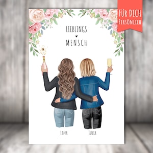 Affiche « Meilleure amie » personnalisée, Meilleure amie, Cadeau meilleure amie, BFF, meilleure amie, cadeau personnalisé, soeur préférée
