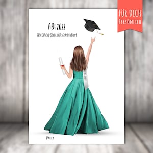 Poster „Abschluß geschafft“ personalisiert, Universitäts, Abi, Bachelor, Bacherlorette, Arzttitel, Lehrerin, Juristin etc., Abitur, Uni