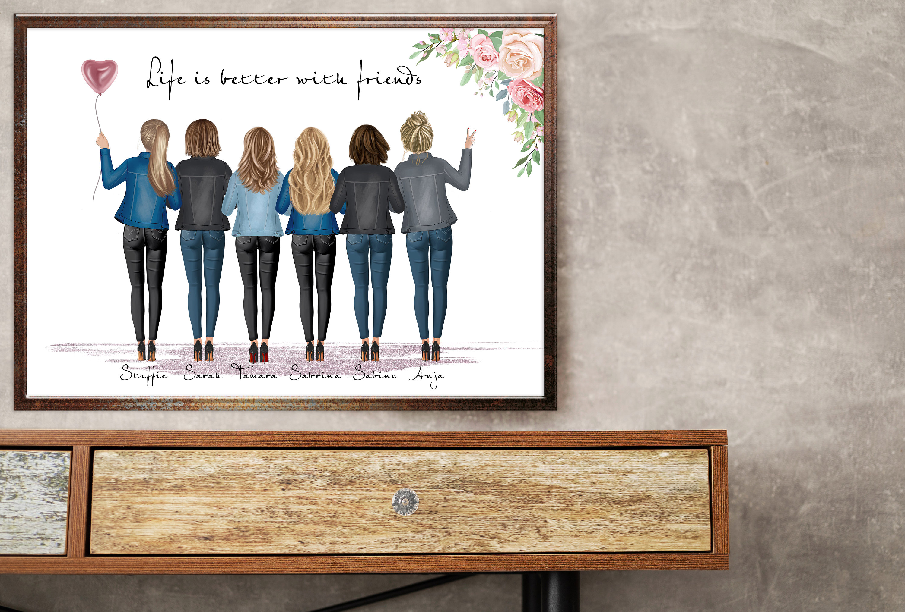 Poster “BFF 6 Best Friends” Personalized, Personalized Gift, Girlfriend ...