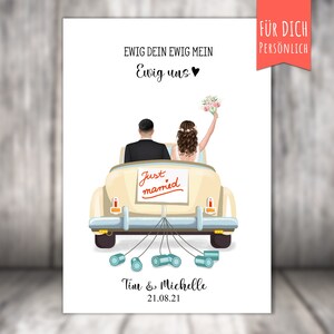 personalized picture partner picture, Just Married, girlfriend/boyfriend, husband + wife, couple picture, gift for loving couple, print or PDF, png