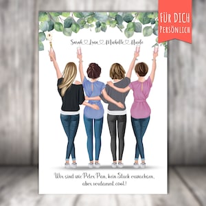 BFF 4 Best Friends&quot; personalized, personalized gift, girlfriend, best friends, 4 friends picture, print, PDF or png, better together