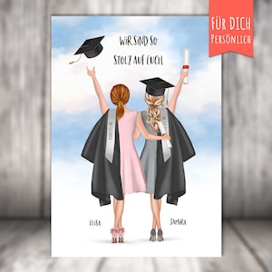 Poster „Abschluß geschafft“ personalisiert, Universitätsabschluß, Bachelor, Bacherlorette, Arzttitel, Lehrerin, Juristin etc., Abitur