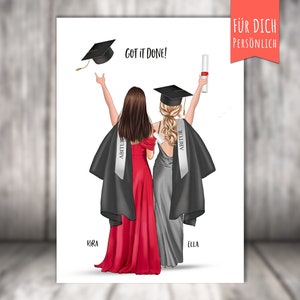 Poster „Abschluß geschafft“ personalisiert, Universitäts, Abi, Bachelor, Bacherlorette, Arzttitel, Lehrerin, Juristin etc., Abitur, Uni