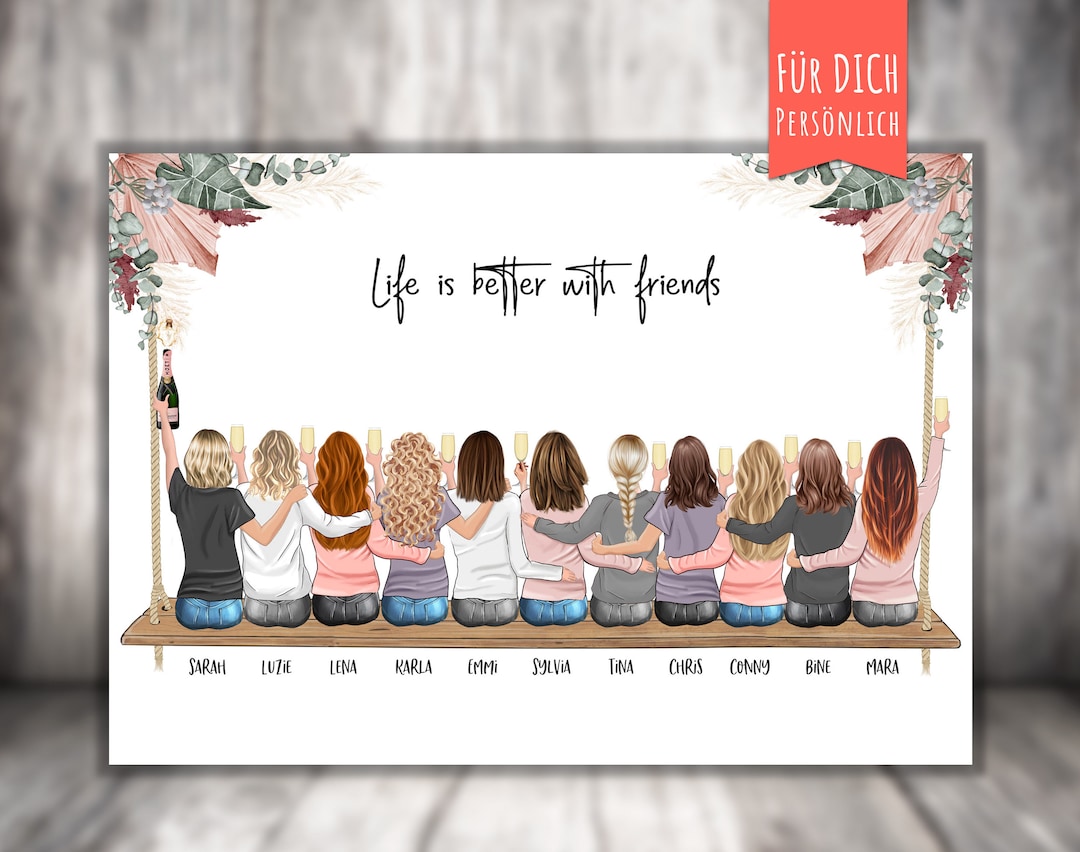 Poster “BFF 11 Best Friends” Personalized, Personalized Gift ...