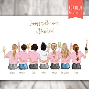 Poster “JGA 7 Best Friends” personalized, personalized gift, girlfriend, best friends, best sisters, bachelorette party