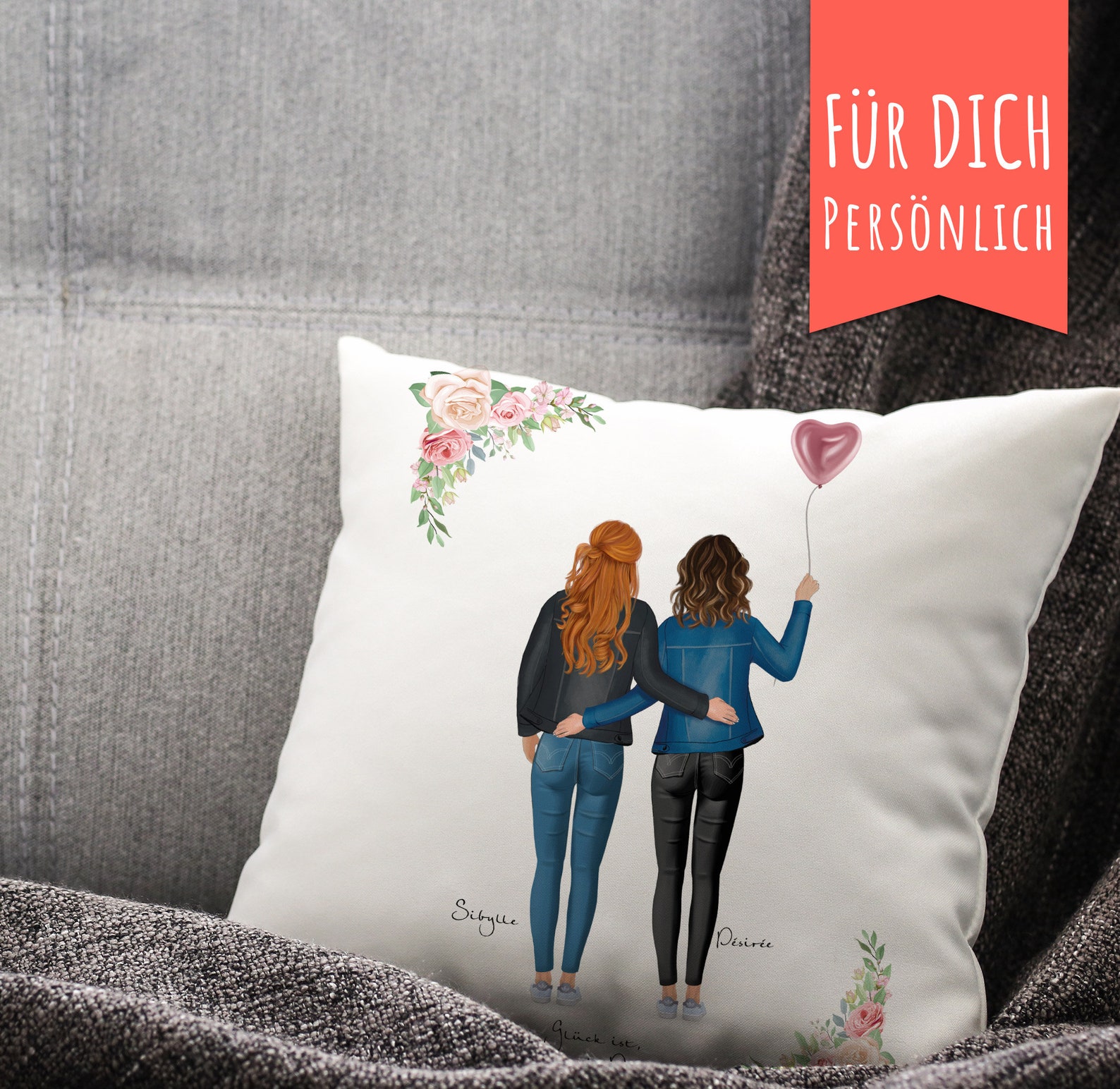 Personalisiertes Kissen beste Freundin mit eigenem Etsy