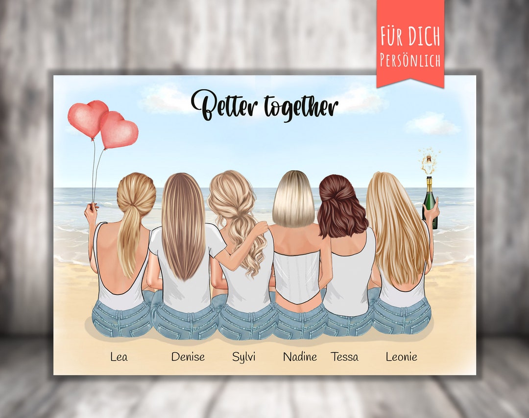 Poster “BFF 6 Best Friends” Personalized, Personalized Gift, Girlfriend ...