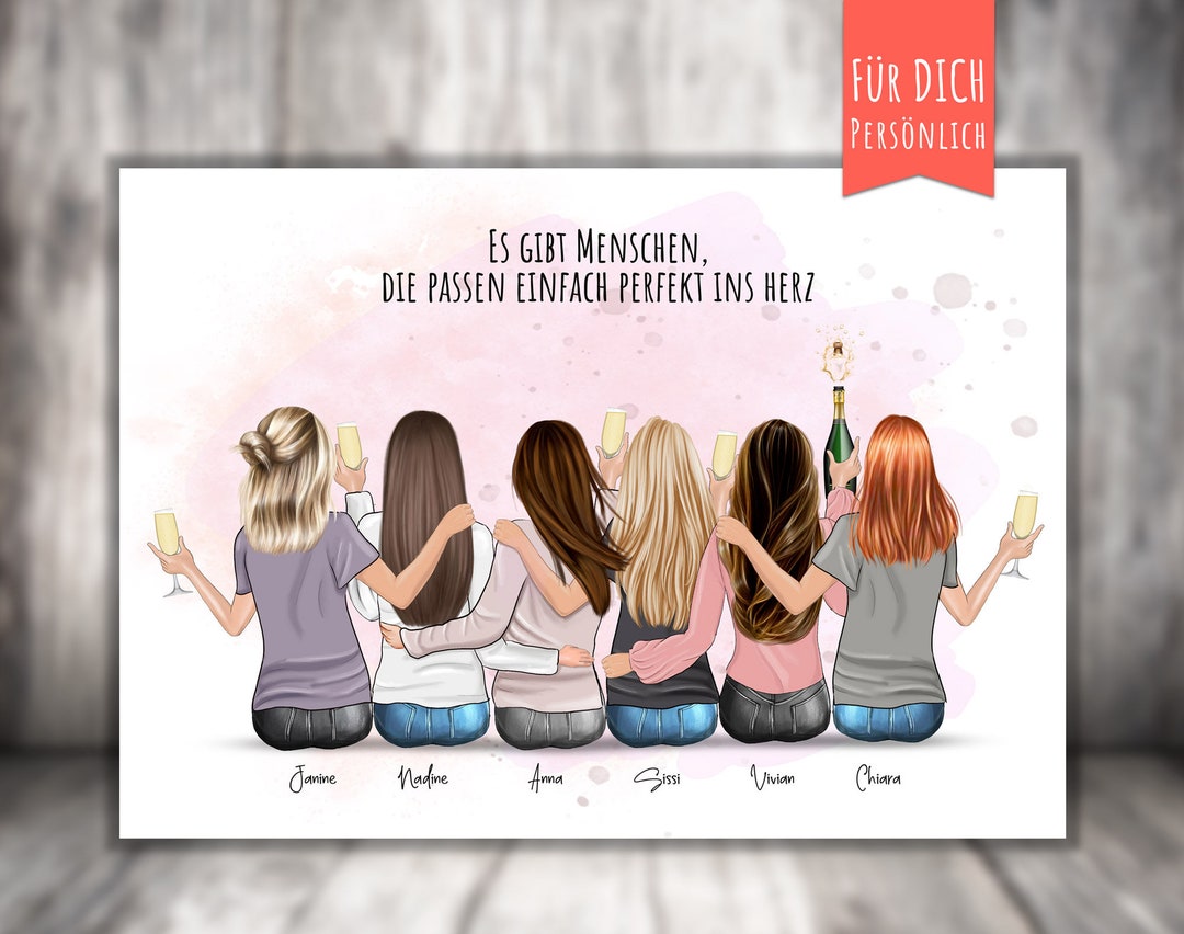 Poster 6 BFF Best Friends Personalized Gift for Friends, Besties ...