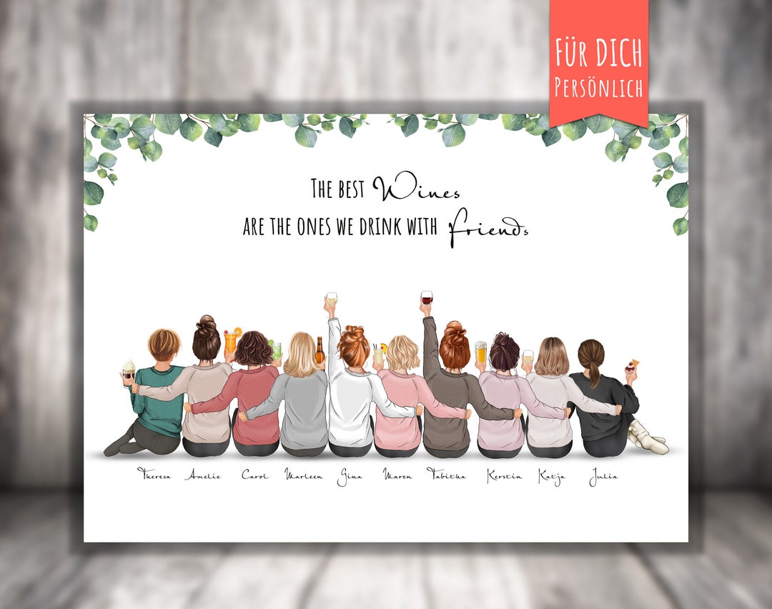 Poster “BFF 10 Best Friends” Personalized, Personalized Gift ...