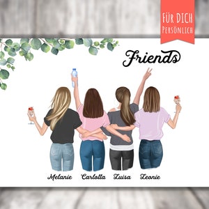 Poster &quot;BFF Best Friends&quot; personalized, personalized gift, girlfriend, best friends, best sisters, moja przyjaciółka