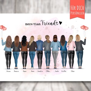 Poster “BFF 10 Best Friends/Colleagues” personalized, personalized gift, best friends, Life is better with friends