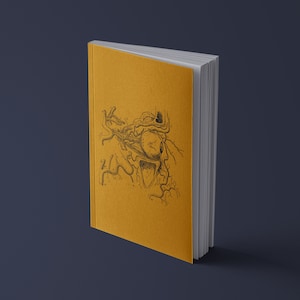 Notebook Human Heart, Brain, Kidney, Innards, Eye, Ear or Torso, Rib Cage, Skull Anatomical vintage drawing 13x20cm Auge | dunkel orange
