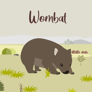 Wombat-illustratie DOWNLOAD-poster A3 afbeelding 2