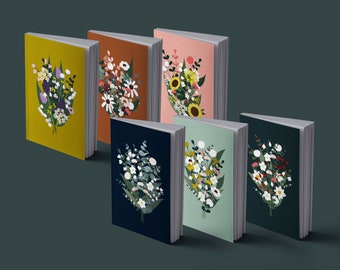 Notebook Bouquet // Eucalyptus // Winter // Autumn // Sunflowers // Spring | Illustration flowers | 13x20cm