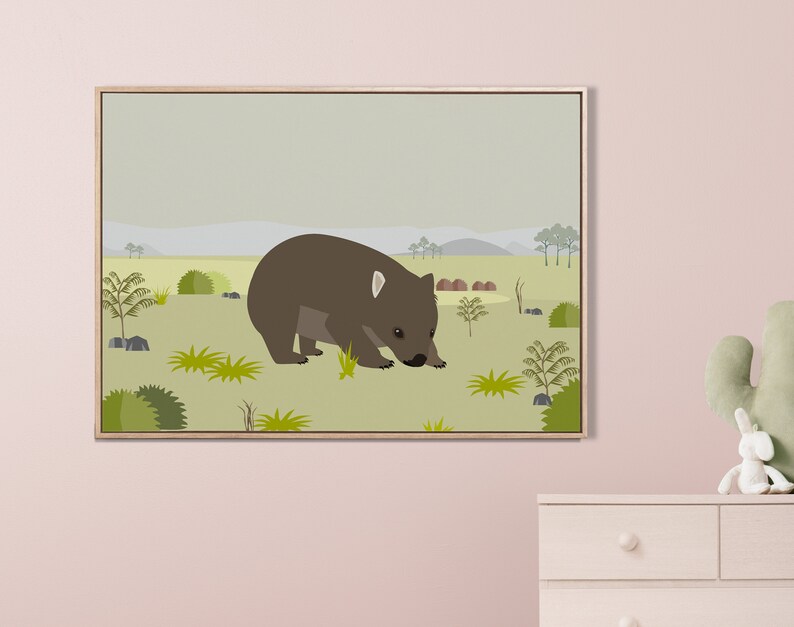 Wombat-illustratie DOWNLOAD-poster A3 afbeelding 1