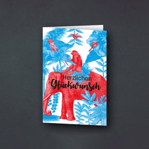Wenskaart | Verjaardagskaart | Vintage oerwoud