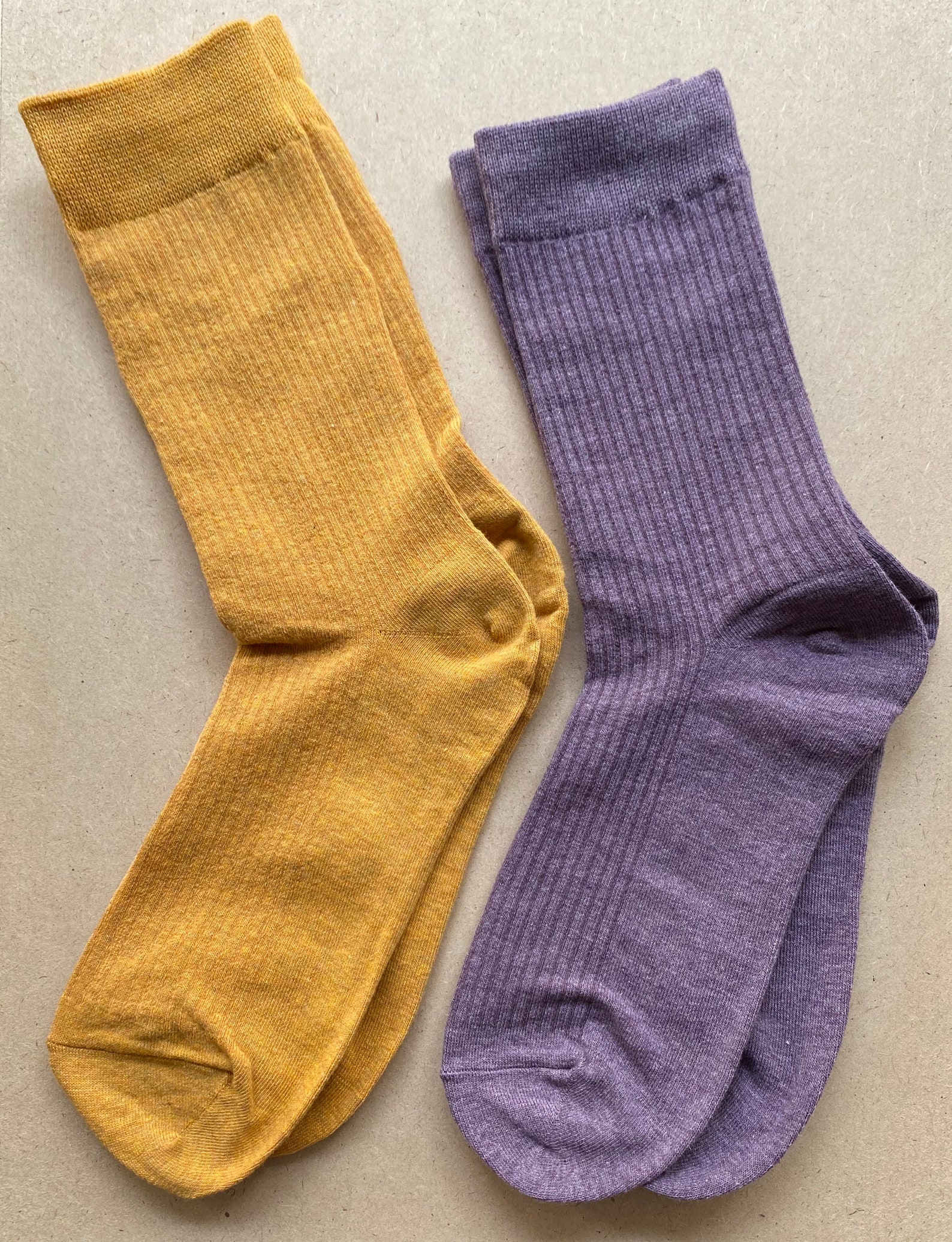 Pretty Color Socks Mustard/lavender Etsy