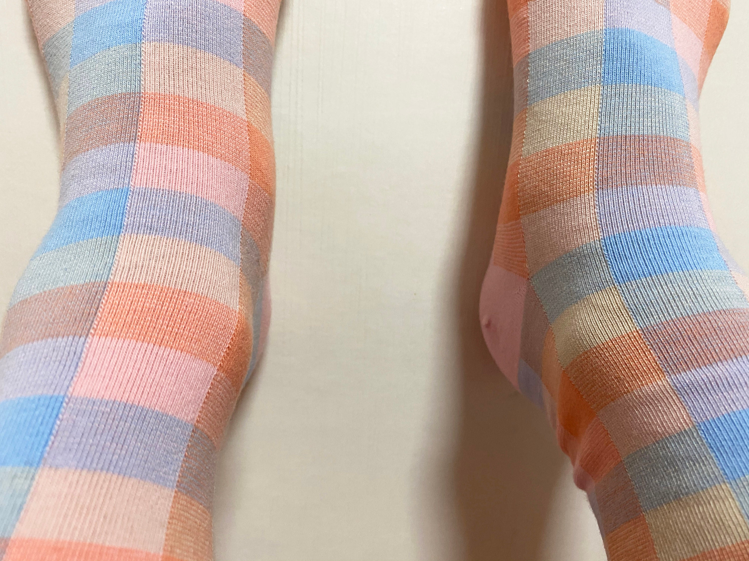 Pastel Plaids Socks Etsy
