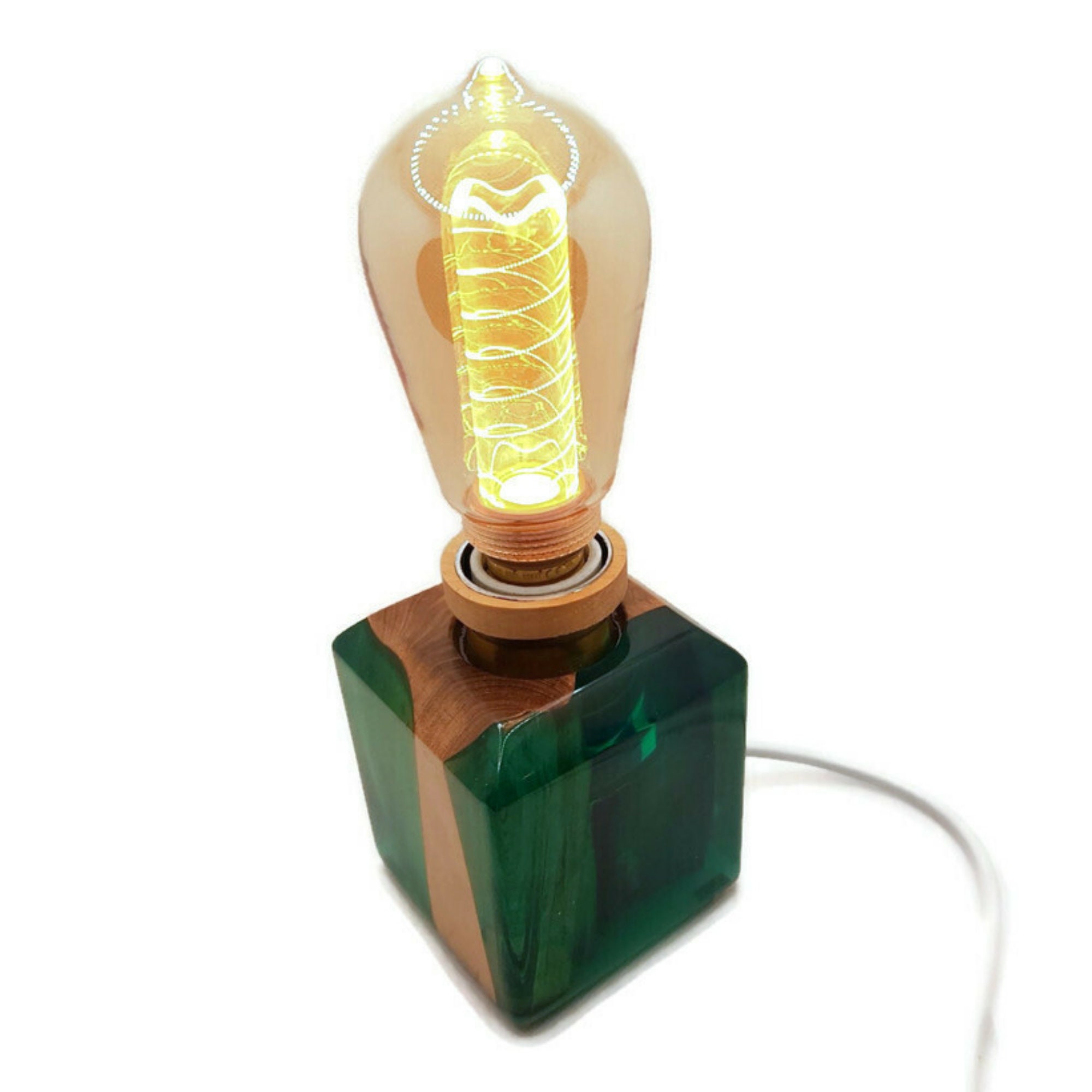 Edison Glühbirne Tischleuchte rustikale Tischlampe Birke | Etsy