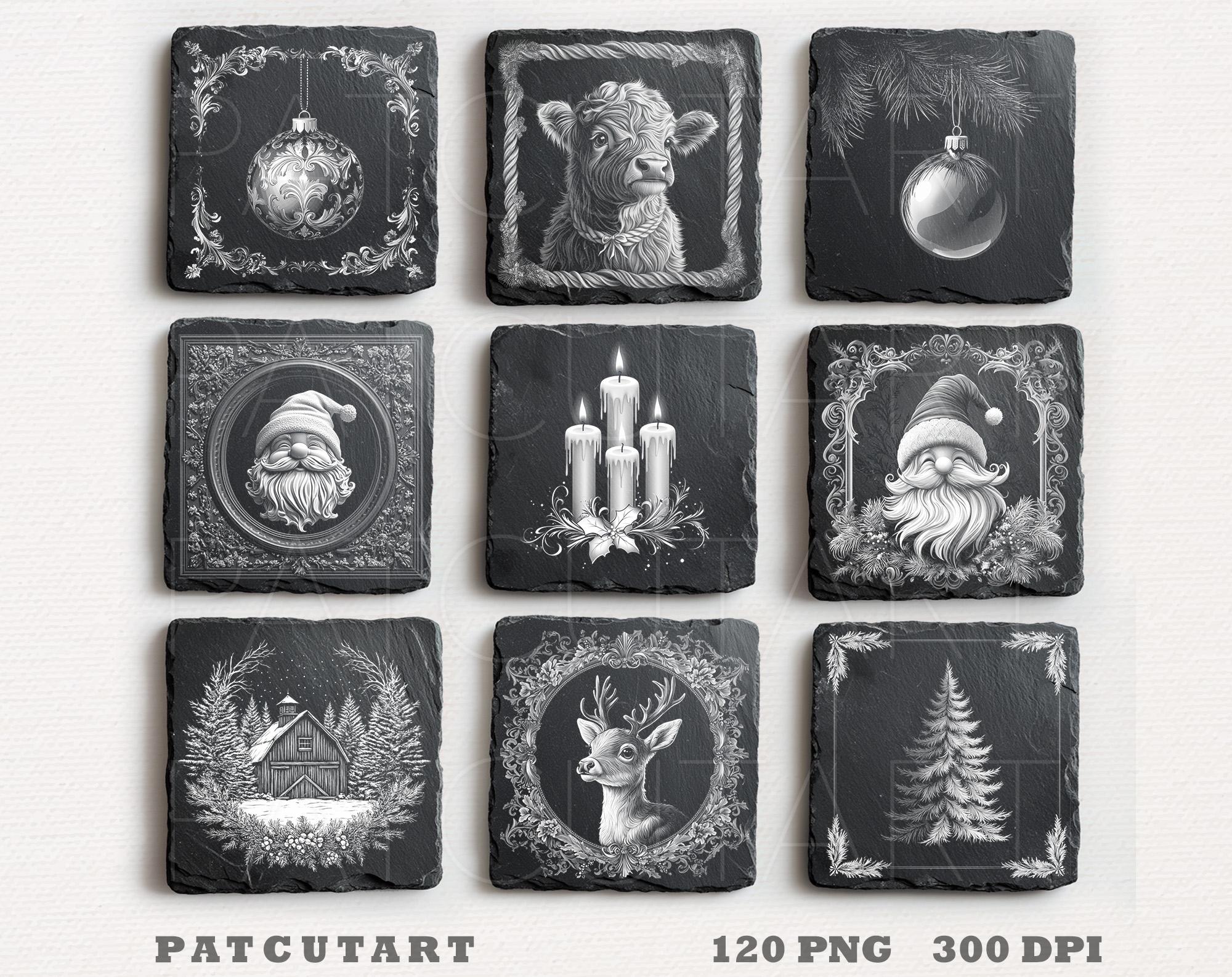 120 Christmas Slate Engraving Files, Christmas PNG Laser Engrave ...