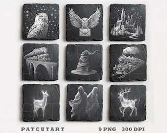 File per incisione su ardesia natalizia, PNG per laser magico, PNG per incisione laser natalizia, Glowforge, file per incisione laser magica, sottobicchieri in ardesia magica PNG