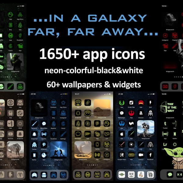 App Icons, Galaxy app icons bundle, Galaxy iPhone app icons, iPhone app icons, Aesthetic App Icons, Galaxy Home Screen, iOS14 IPhone icons