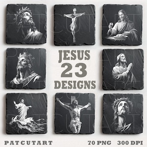 Schiefer Gravierdateien, Jesus Christus PNG Lasergravur, Christliche Schieferuntersetzer PNG, Glowforge, Ostern Laser brennen Datei, Laser brennen